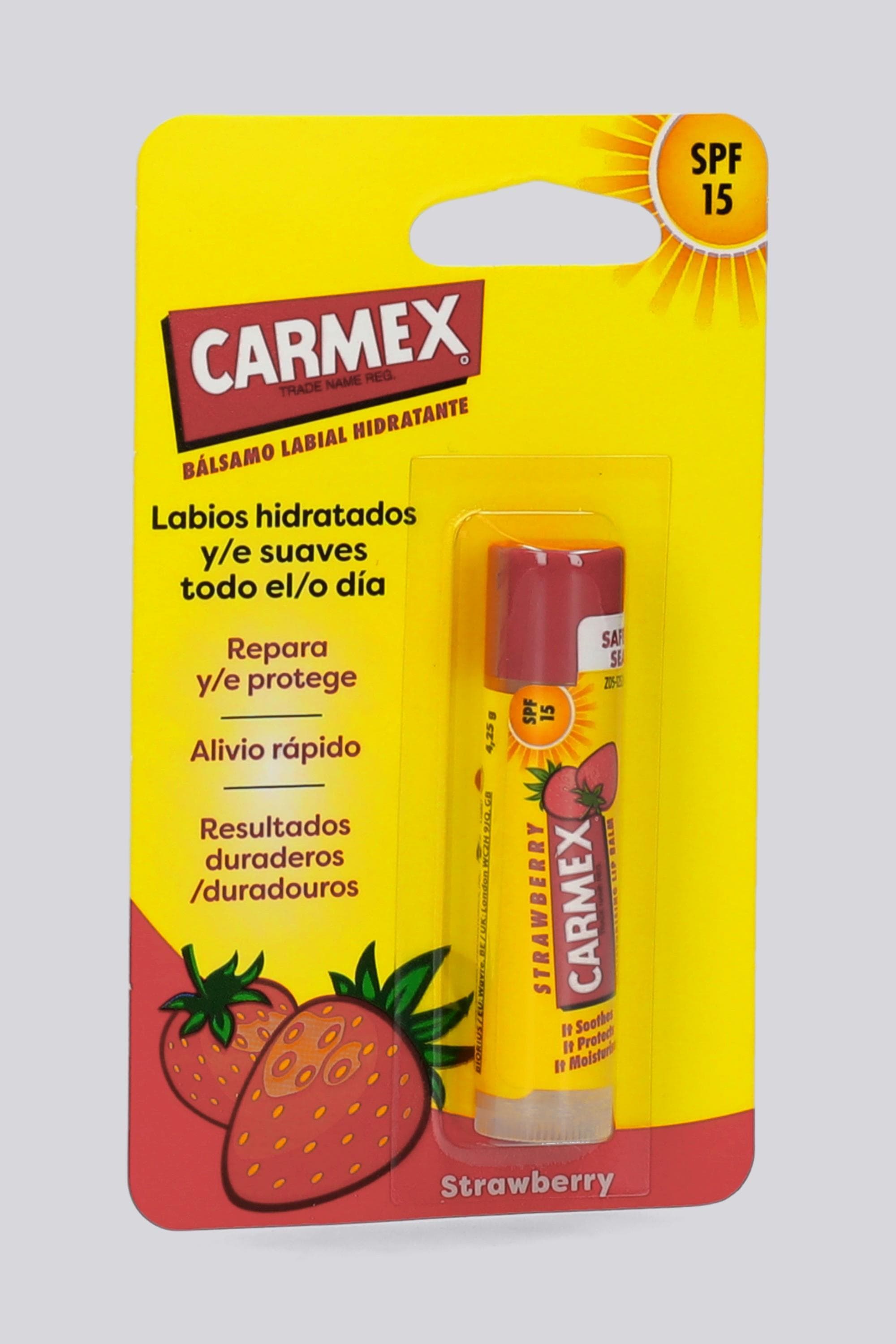 Bálsamo Carmex - Fresa - Protector Labial SPF15 talla T.U.