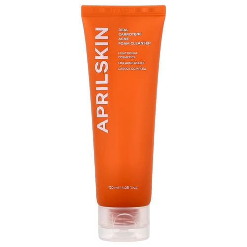 April Skin, Espuma de limpieza con zanahoria real para el acné, 120 ml (4,05 oz. líq.)