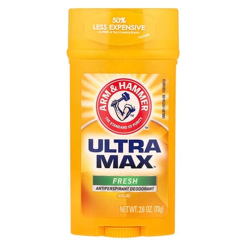 Arm & Hammer, UltraMax™, Desodorante antitranspirante sólido, Frescura, 73 g (2,6 oz)