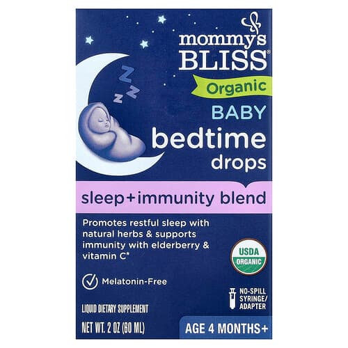 Mommy's Bliss, Gotas orgánicas para la hora de acostarse para bebés, 4 meses en adelante, 60 ml (2 oz. Líq.)