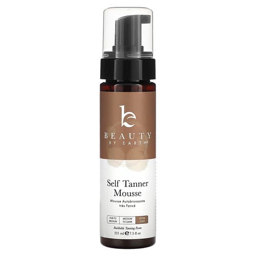 Beauty By Earth, Espuma autobronceadora, Extra oscuro`` 222 ml (7,5 oz. Líq.)