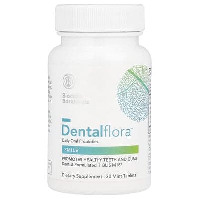 Biocidin Botanicals, Dentalflora™, Probióticos orales diarios, 30 comprimidos de menta