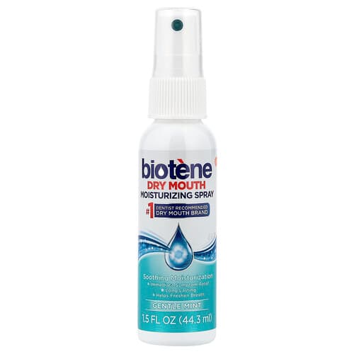 Biotene Dental Products, Spray humectante para la boca seca, Menta suave, 44,3 ml (1,5 oz. líq.)