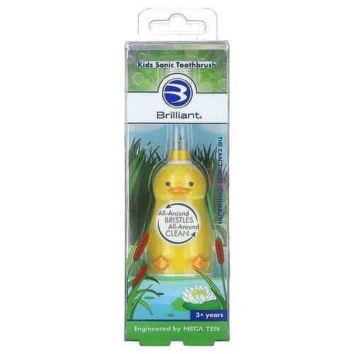 Baby Buddy, Brilliant, Cepillo de dientes sónico para niños, Más de 3 años, Pato`` 1 cepillo de dientes sónico