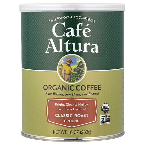 Cafe Altura, Café orgánico, Molido, Tostado clásico, 283 g (10 oz)