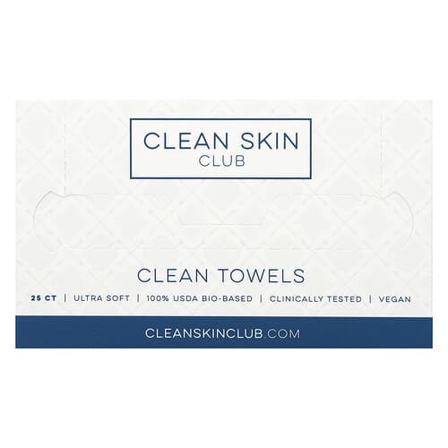 Clean Skin Club, Toallas limpias desechables, 25 unidades
