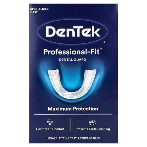 DenTek, Protector dental Professional-Fit™, 1 bandeja de ajuste, 1 estuche de almacenamiento y 1 protector