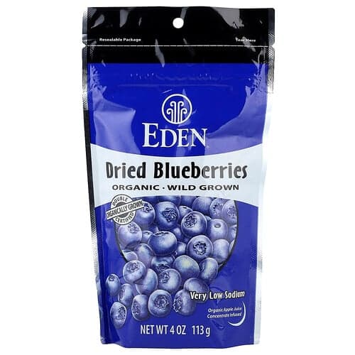 Eden Foods, Arándanos azules orgánicos deshidratados, 113 g (4 oz)