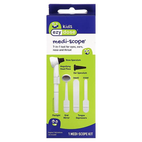 Ezy Dose, Niños, Instrumento 7 en 1 para ojos, oídos, nariz y garganta de Medi-Scope, Kit de 7 piezas