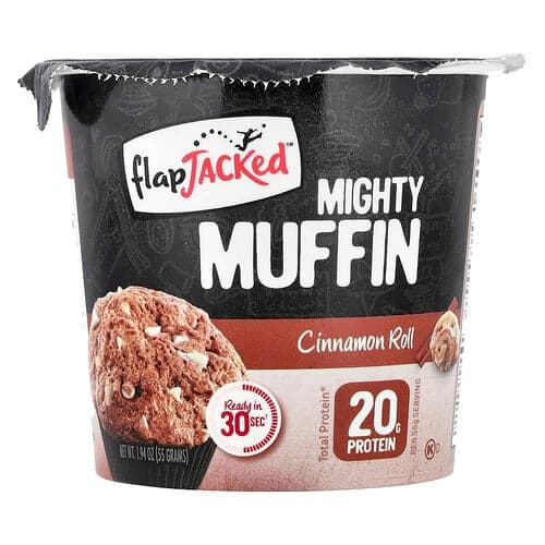 FlapJacked, Mighty Muffin, Panecillo de canela, 55 g (1,94 oz)