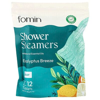 fomin, Vaporizadores para la ducha, Brisa de eucalipto, 12 comprimidos
