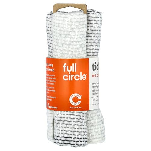 Full Circle, Paños para vajilla Tidy, Gris, 3 paños