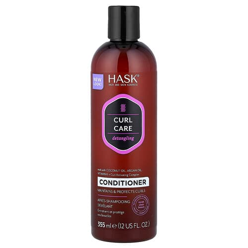 Hask Beauty, Cuidado de rizos, Acondicionador desenredante, Para todos los patrones de rizos`` 355 ml (12 oz. Líq.)