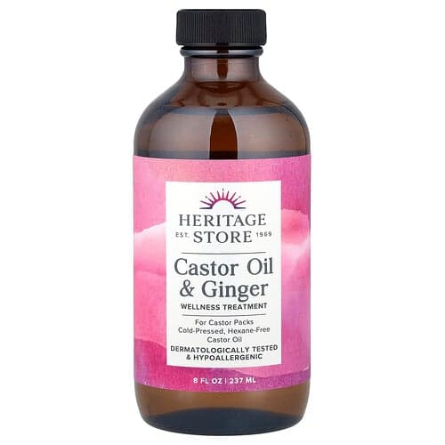 Heritage Store, Aceite de ricino y jengibre, 237 ml (8 oz. líq.)