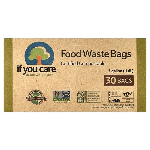 If You Care, Bolsas para residuos de alimentos, 3 gal, 30 bolsas