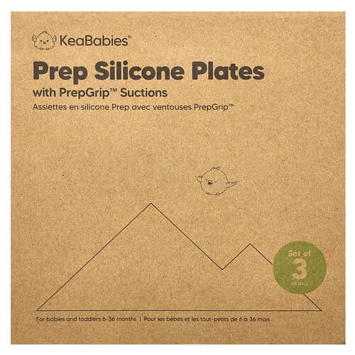KeaBabies, Placas Prep de silicona con ventosas PrepGrip™, De 6 a 36 meses, Postre, Paquete de 3