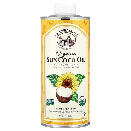 La Tourangelle, SunCoco orgánico, Mezcla de aceite de girasol y aceite de coco, 750 ml (25,4 oz. líq.)