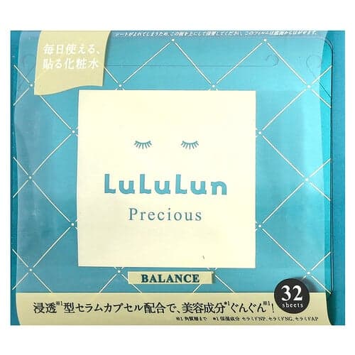 Lululun, Precious Balance, Mascarillas faciales de belleza, Verde 4FB, 32 hojas, 500 ml (17 oz. Líq.)