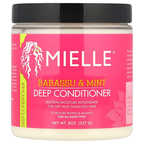 Mielle, Acondicionador profundo, Para todo tipo de cabello, Babasú y menta, 227 g (8 oz)