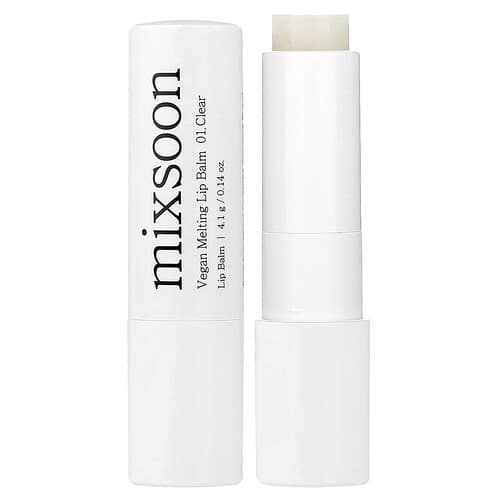 Mixsoon, Bálsamo labial derretido vegano, 01 Clear`` 4,1 g (0,14 oz)