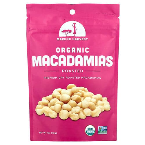Mavuno Harvest, Macadamias orgánicas, Tostadas, 112 g (4 oz)