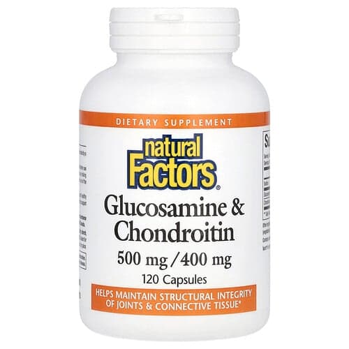 Natural Factors, Glucosamina y condroitina, 120 cápsulas