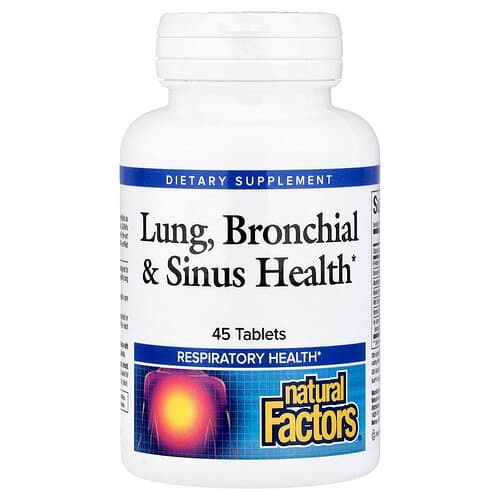Natural Factors, Salud pulmonar, bronquial y sinusal, 45 comprimidos