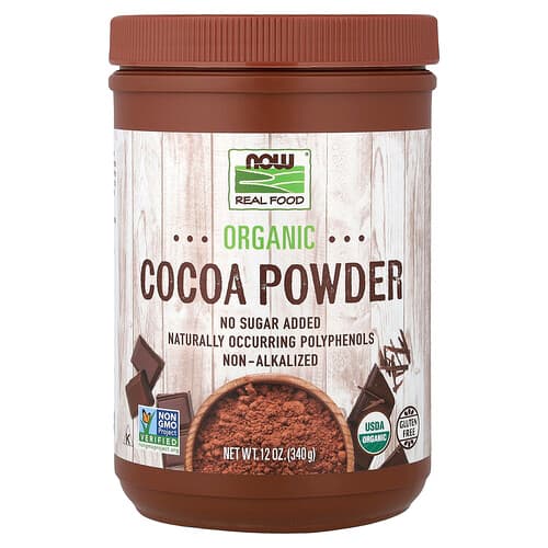 NOW Foods, Real Food, Cacao orgánico en polvo, 340 g (12 oz)