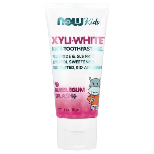 NOW Foods, Xyli-White™, Pasta dental en gel para niños, Salpicadura de chicle, 85 g (3 oz)