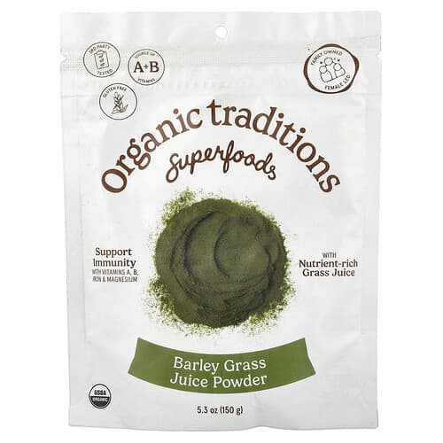 Organic Traditions, Zumo de hierba de cebada en polvo, 150 g (5,3 oz)