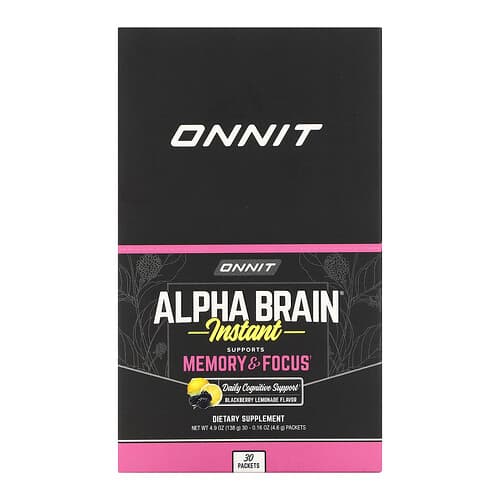 Onnit, Alpha BRAIN® instantáneo, Limonada de zarzamora, 30 sobres, 4,6 g (0,16 oz) cada uno