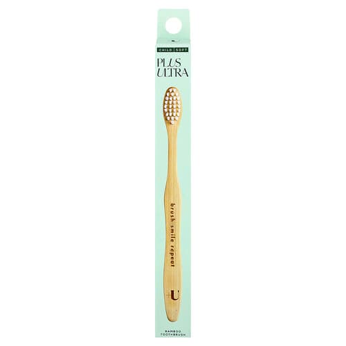 Plus Ultra, Cepillo de dientes de bambú, Para niños, Suave, 1 cepillo de dientes