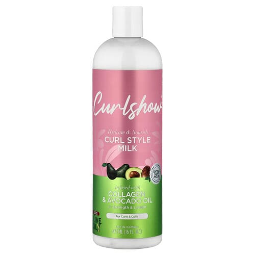 ORS, Curlshow®, Leche para moldear los rizos, Enriquecida con colágeno y aceite de aguacate, Para rizos y bucles, 473 ml (16 oz. líq.)