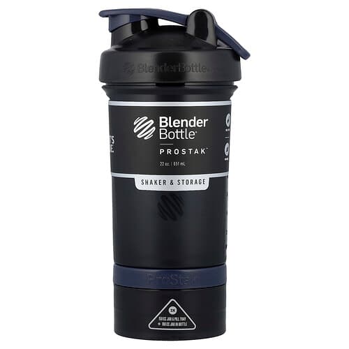 Blender Bottle, ProStak™, Mezclador y almacenamiento, FC Black, 651 ml (22 oz)