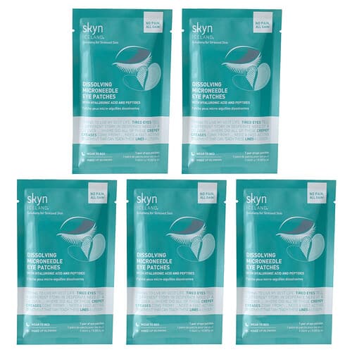 Skyn Iceland, Parches con microagujas para disolver el contorno de los ojos, 5 pares