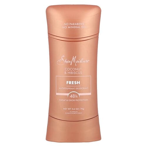 SheaMoisture, Desodorante antitranspirante, Frescura, Coco e hibisco, 74 g (2,6 oz)