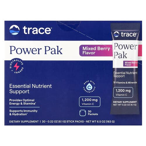 Trace, Power Pack, Bayas mixtas, 30 sobres, 6,1 g (0,22 oz) cada uno