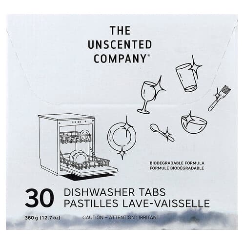 The Unscented Company, Comprimidos aptos para lavavajillas, 30 comprimidos, 360 g (12,7 oz)