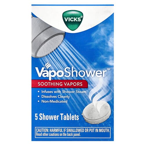 Vicks, VapoShower™, Vapores calmantes, 5 comprimidos para la ducha