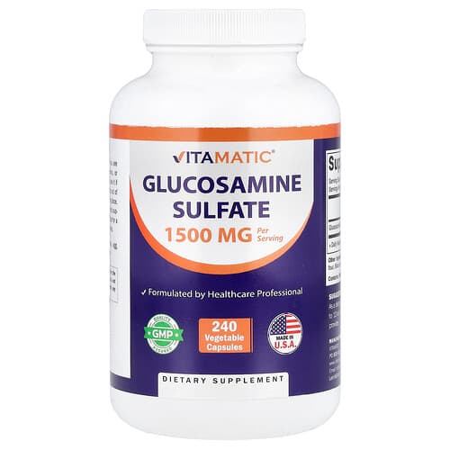 Vitamatic, Sulfato de glucosamina, 240 cápsulas vegetales (750 mg por cápsula)