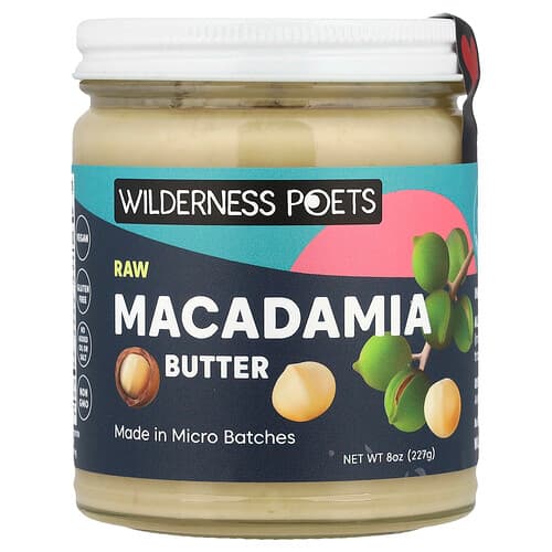 Wilderness Poets, Mantequilla de macadamia cruda, 227 g (8 oz)