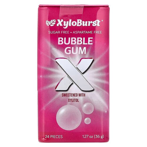 Xyloburst, Chicles con xilitol, Chicles de globo, 24 piezas, 36 g (1,27 oz)