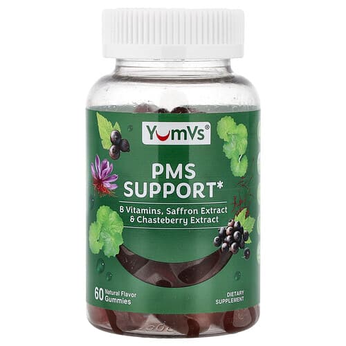 YumVs, Gomitas de refuerzo para el síndrome premenstrual, Natural, 60 gomitas