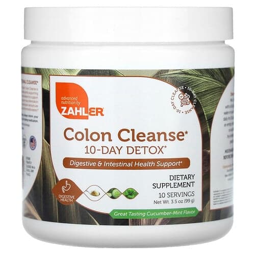 Zahler, Limpieza de colon, Desintoxicación en 10 días, Pepino y menta, 99 g (3,5 oz)