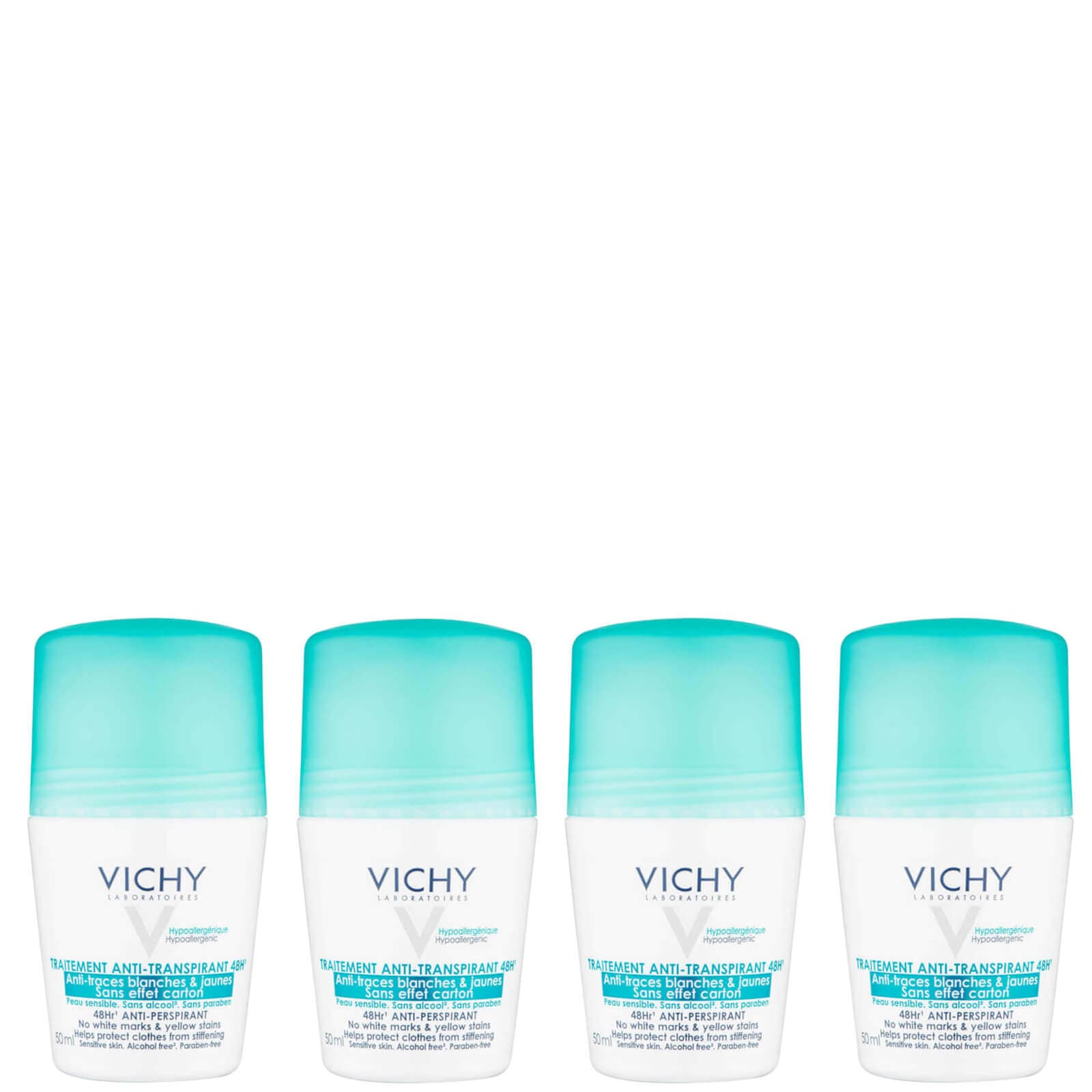 VICHY No Marks Roll-on Deodorant Set 4 x 50ml