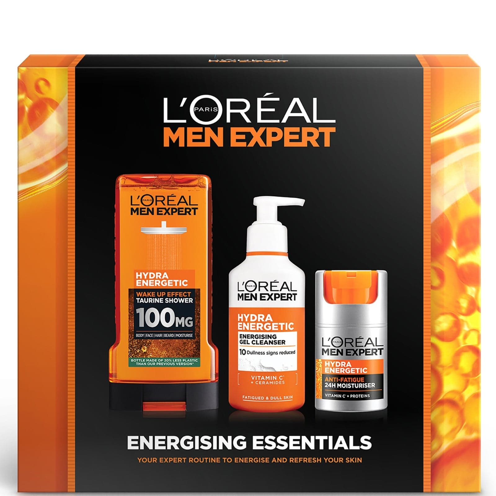 L'Oréal Paris Men Expert Energising Essentials Gift Set: Shower Gel, Cleanser and Moisturiser Complete Grooming Trio