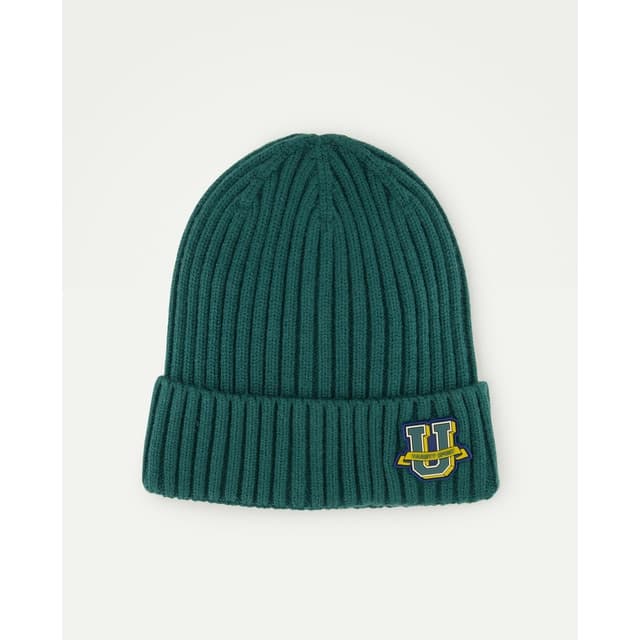 Kids El Corte Inglés - Gorro rib contraste rayas parche letra de niño.