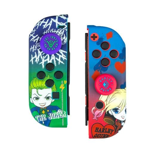 Combo Pack Fr·tec Carcasa Rígida + Grips Joker & Harley Quinn Para Nintendo Switch
