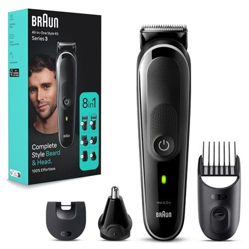 Recortadora 8 En 1 Braun Series 3 Mgk3440 Negro