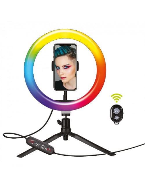 Trípode De Sobremesa Muvit Selfie Kit Con Anillo De Luz 10''